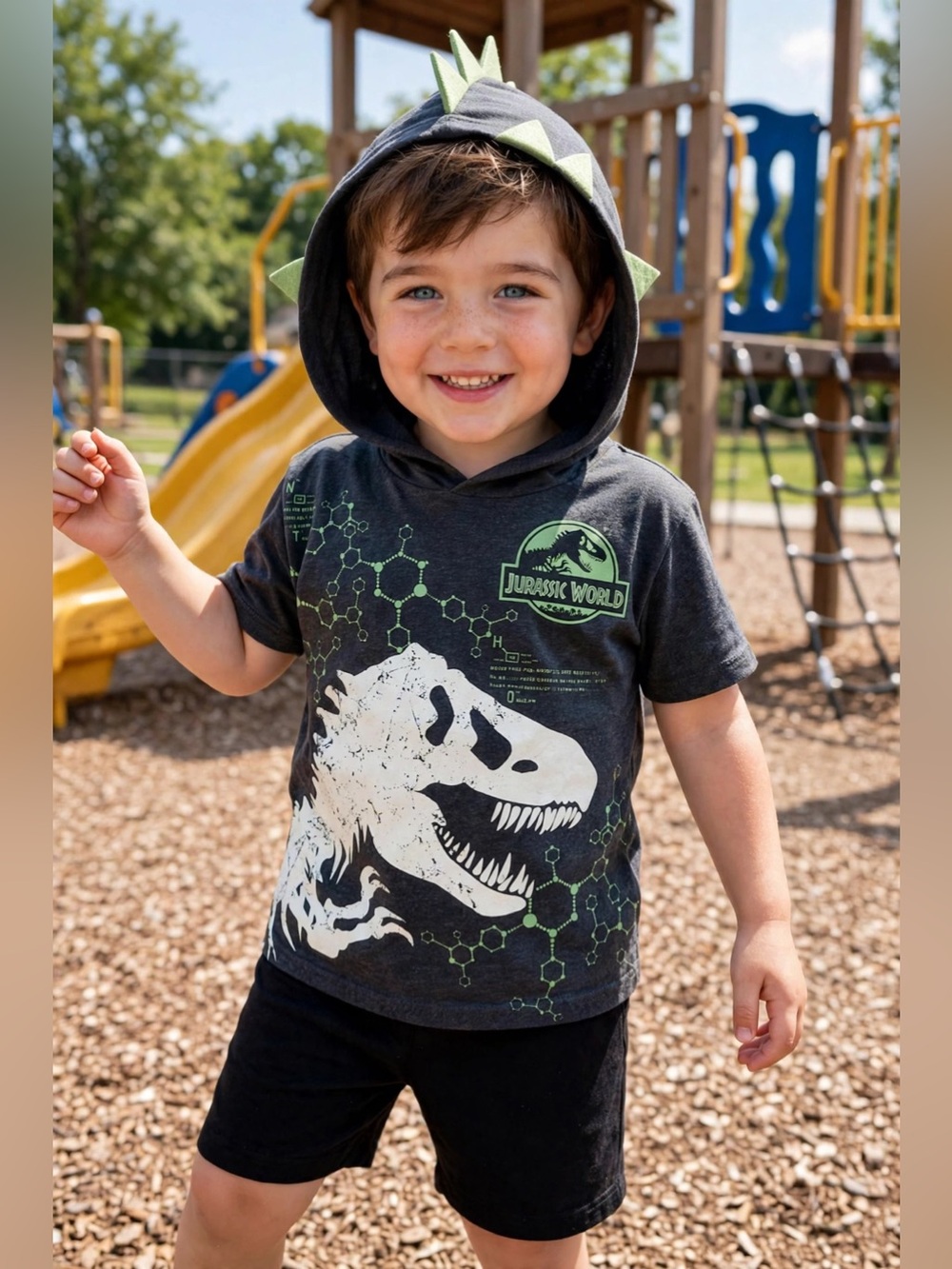 🦖Jurassic Park® Black and Glow in the Dark Dinosaurs T-Shirt Set Classic Style🦖